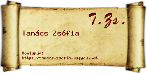 Tanács Zsófia névjegykártya