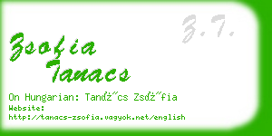 zsofia tanacs business card